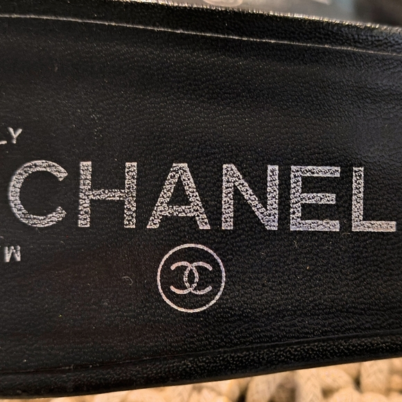Price FIRM💯 CHANEL🖤SS19 Leather Slide Mules + PVC heel 39.5 - Picture 6 of 13
